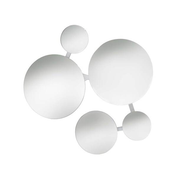 Nova Of California Marshmallow Wall Art Mirror   33in, Chrome, multi mirror design - 4110265