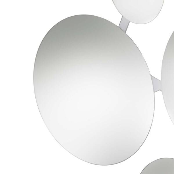 Nova Of California Marshmallow Wall Art Mirror   33in, Chrome, multi mirror design - 4110265