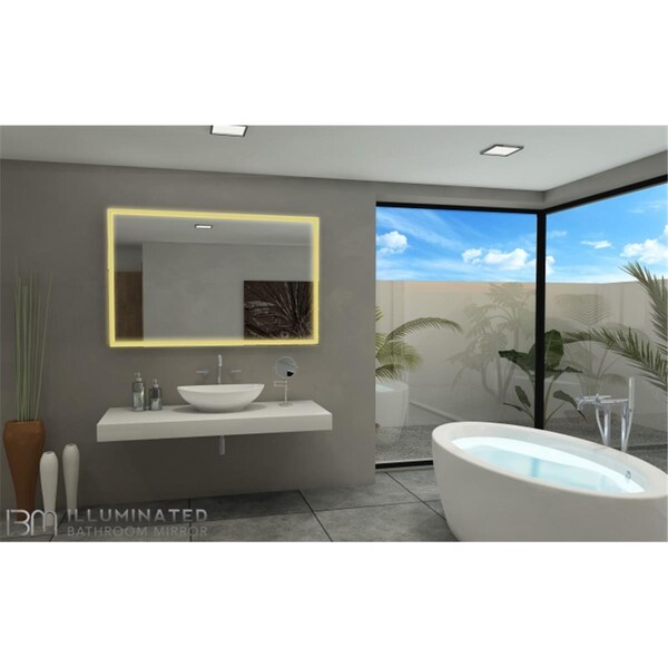 Paris Mirror 3920 Lumens 3000K Warm Color Galaxy Illuminated Lighted Mirror - 55 x 36 in. - GALA55363000