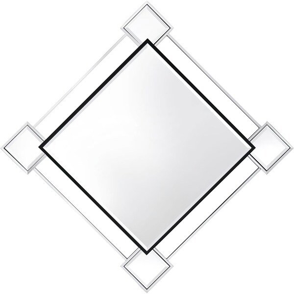 Acme Metal Frame Wall Accent Mirror in Mirrored and Chrome - ER-0243SL
