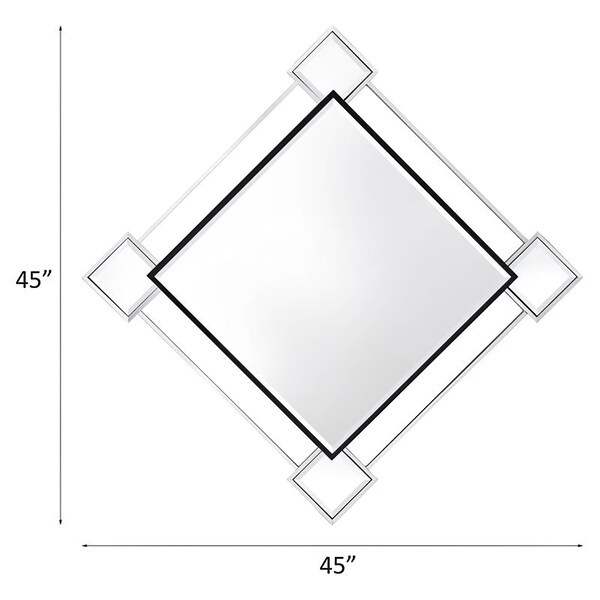 Acme Metal Frame Wall Accent Mirror in Mirrored and Chrome - ER-0243SL