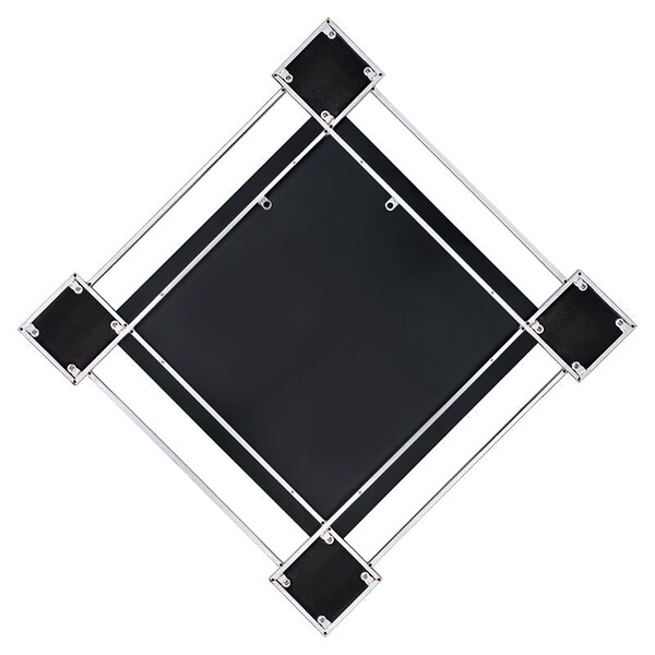 Acme Metal Frame Wall Accent Mirror in Mirrored and Chrome - ER-0243SL