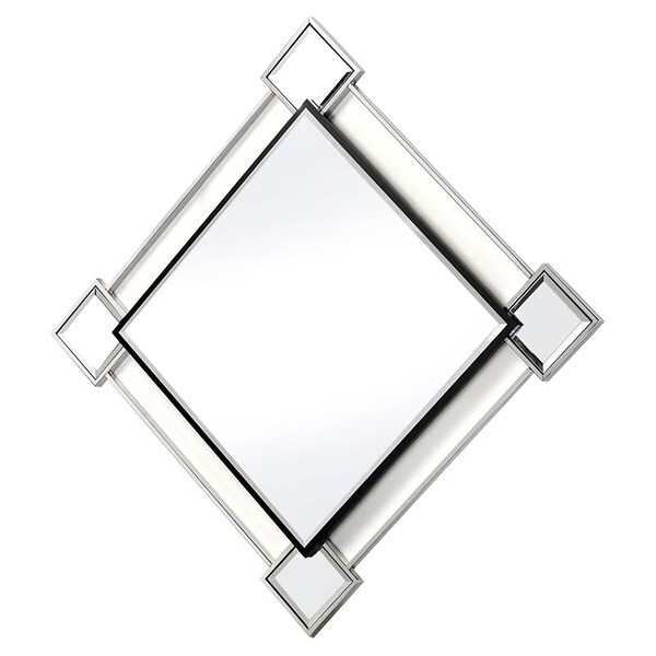 Acme Metal Frame Wall Accent Mirror in Mirrored and Chrome - ER-0243SL