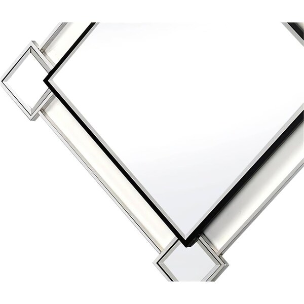 Acme Metal Frame Wall Accent Mirror in Mirrored and Chrome - ER-0243SL