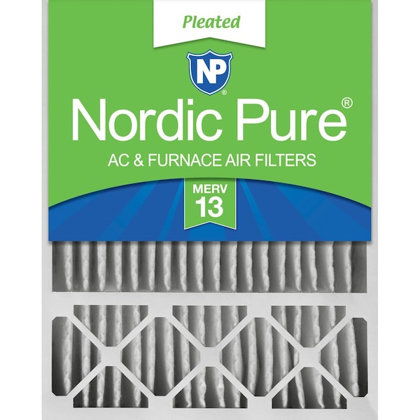Nordic Pure 16x25x5 Pleated Air Filter, High Capacity, Electrostatically Charged Synthetic Media, MERV 13 - 16X25X5HM13-1