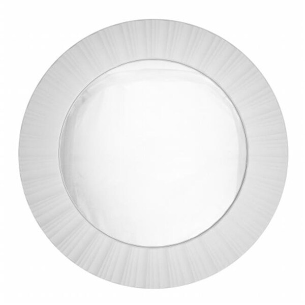 Purely Pecan Gordon 31812245 20 in. Simply Elegant White Fluted Frame Decorative Round Wall Mirror - 31812245