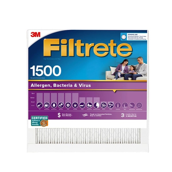 3M 24x24x1 Ultra Allergen Pleated Air Filter, MERV 12 - 2012DC-6