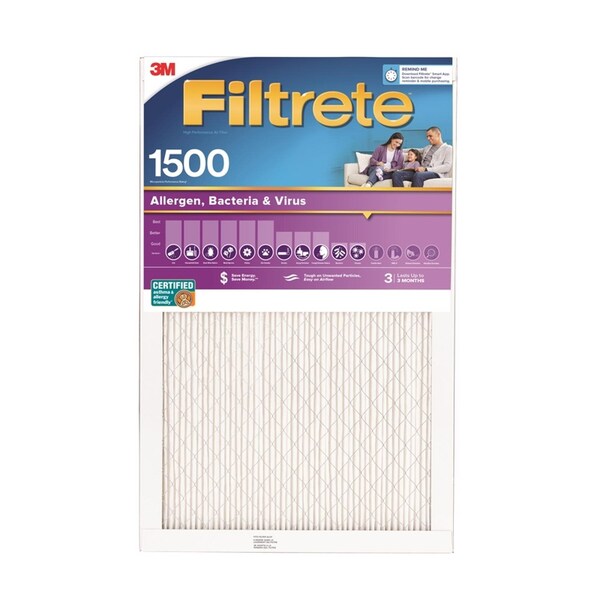 3M 24x24x1 Ultra Allergen Pleated Air Filter, MERV 12 - 2012DC-6