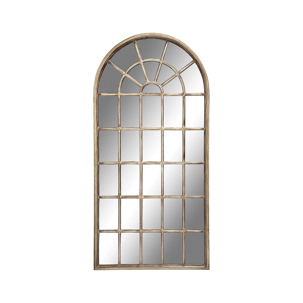 Stein World Cathedral Window Pane Style Floor Mirror, Arched Frame, Antique Gold Frame., 582207 - 28396