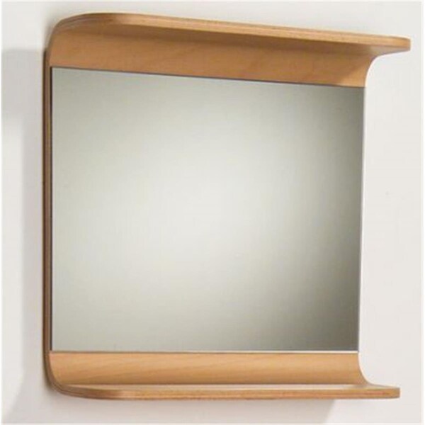 Whitehaus Collection 21.75 in. Aeri rectangular mirror with integral wood shelf- Natural- Birchwood - AEM055N