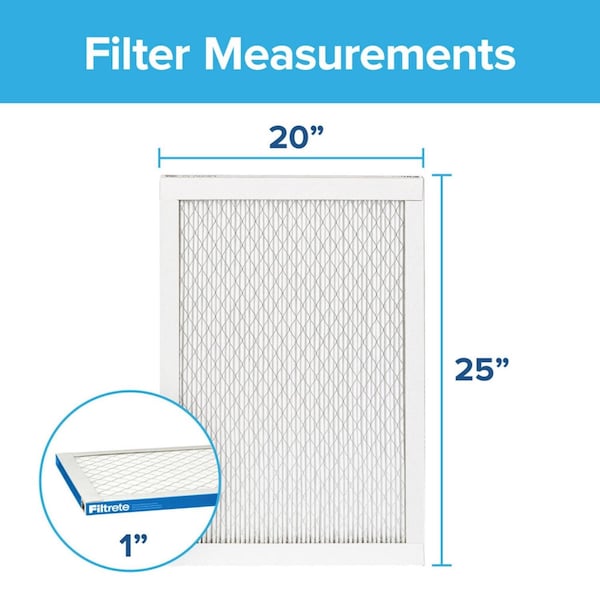 3M Filtrete 20 in. W X 25 in. H X 1 in. D Polypropylene 13 MERV Pleated Air Filter 1 pk - UA03DC-6