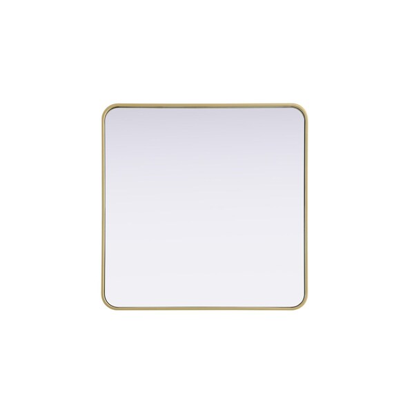 Elegant Decor Contour Metal Square Mirror 30X30 In Brass - MR8A3030BRA