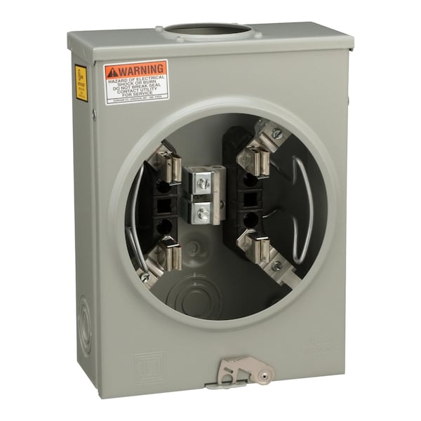 Square D Individual meter socket, ringless socket, horn bypass, 4 jaws no release, OH, UG, 125 A, up to 600 VAC single phase 3W - UHTRS101B