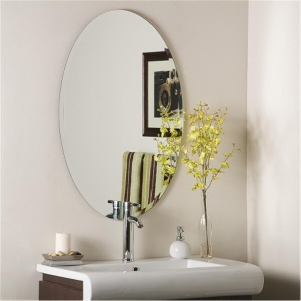 Decor Wonderland Decor Wonderland SSM2436 Helmer Oval Bevel Frameless Wall Mirror - SSM2436