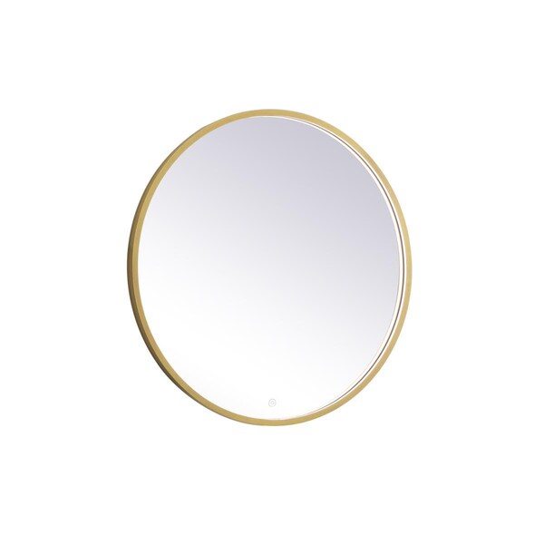 Blueprints 32 in. Pier 3000K 4200K & 6400K LED Mirror with Adjustable Color Temperature in Brass - BL2221081