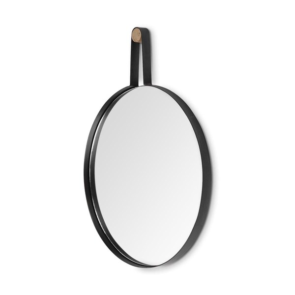 Homeroots Oval Black Metal Frame Wall Mirror - 376414