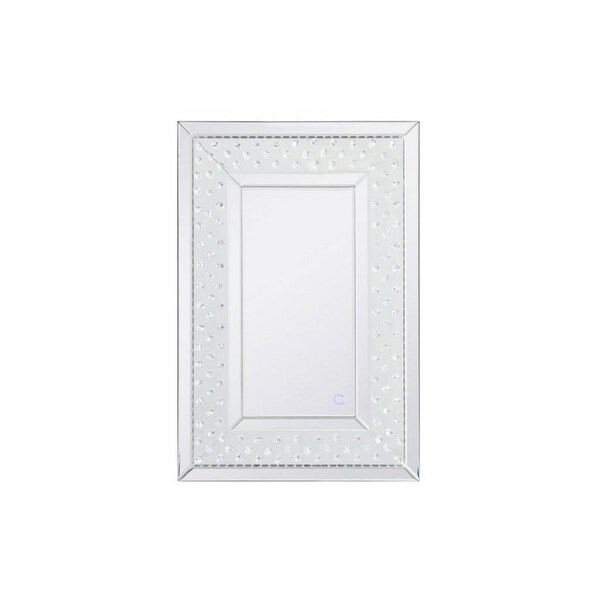 Convenience Concepts 20 x 30 in. Raiden LED Crystal Mirror, Bronze - HI2955479