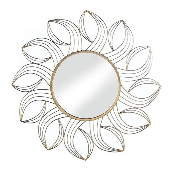 Accent Plus Accent Plus 10018490 Golden Petals Wall Mirror - 25 x 1 x 25 in. - 10018490