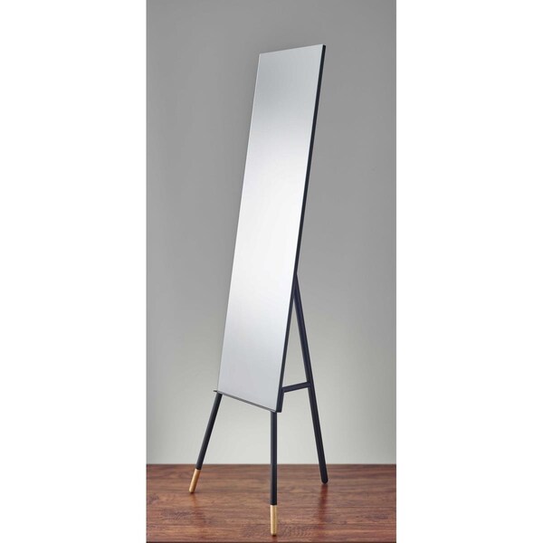 Homeroots Black Floor Mirror, 17 x 17 x 56.75 in. - 372955