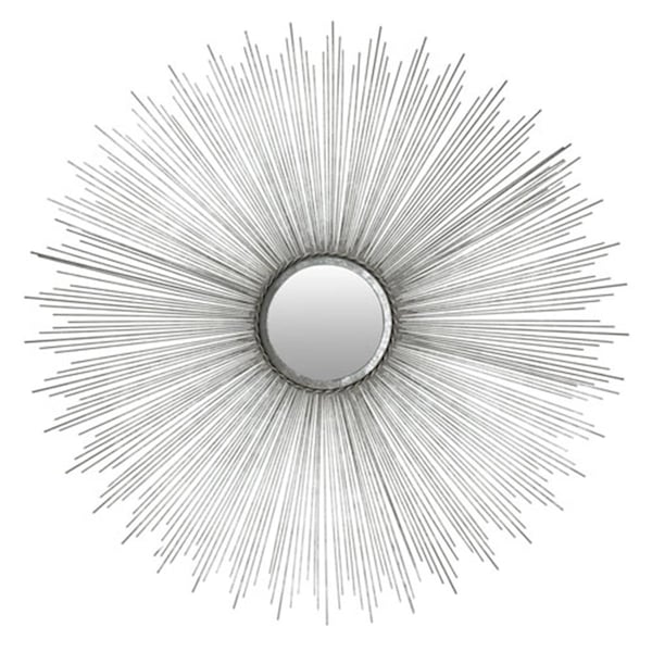 Safavieh 0.75 x 40.75 x 40.75 in. Sun Burst Mirror, Silver - MIR3002C