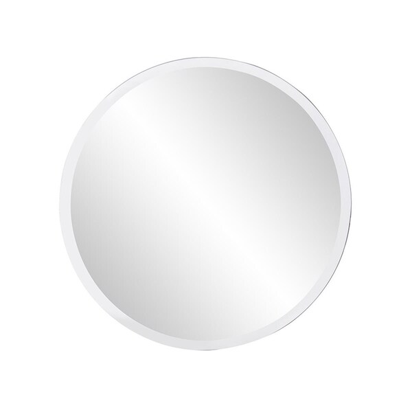 Gfancy Fixtures 12 x 12 in. Minimalist Round Mirror with Beveled Edge - GF3654764