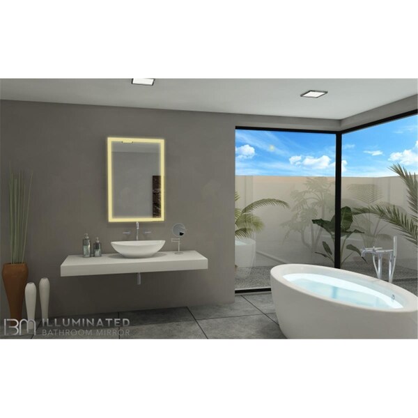 Paris Mirror 1520 Lumens 3000K Warm Color Galaxy Illuminated Lighted Mirror - 36 x 24 in. - PA398361