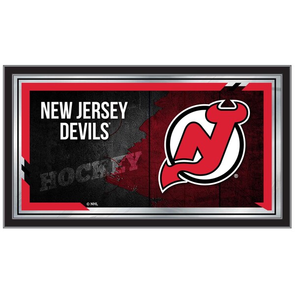Holland Bar Stool Co New Jersey Devils 15" x 26" Hockey Collector Mirror by Holland Bar Stool Company - MCOLNJDEVL