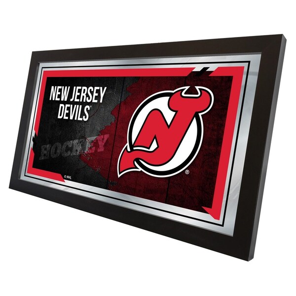 Holland Bar Stool Co New Jersey Devils 15" x 26" Hockey Collector Mirror by Holland Bar Stool Company - MCOLNJDEVL