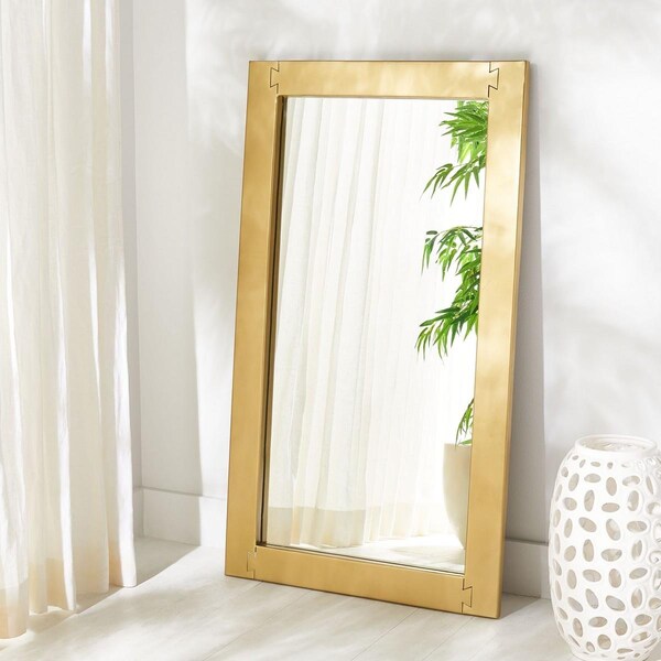 Safavieh 26 x 3 x 48 in. Ayden Rectangle Brass Mirror - CMI1000A