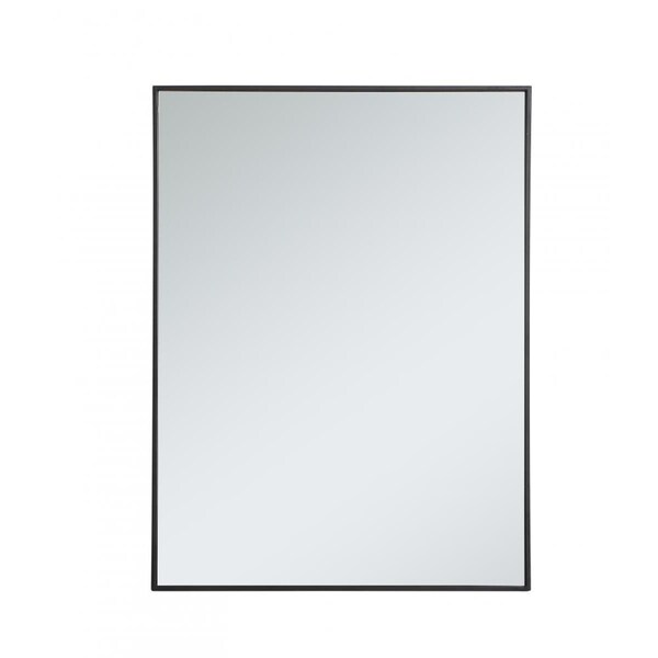 Blueprints 30 in. Metal Frame Rectangle Mirror in Black - 29.25 x 59.25 x 0.16 in. - BL3476494