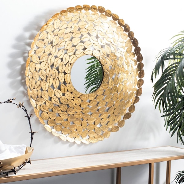 Safavieh Round Bliss Mirror, Gold - 30.5 x 30.5 x 1 in. - MIR4090A