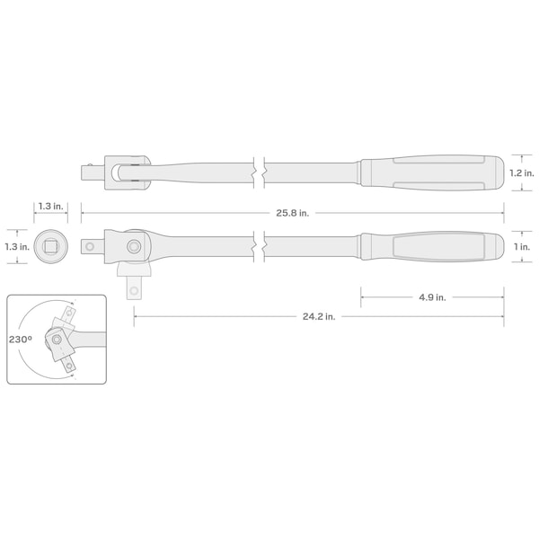 Tekton 1/2 Inch Drive x 24 Inch Comfort Grip Breaker Bar - SBH01224