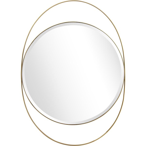 Camden Isle 27.5 x 39 in. Sonya Oval Wall Mirror, Gold - 86411