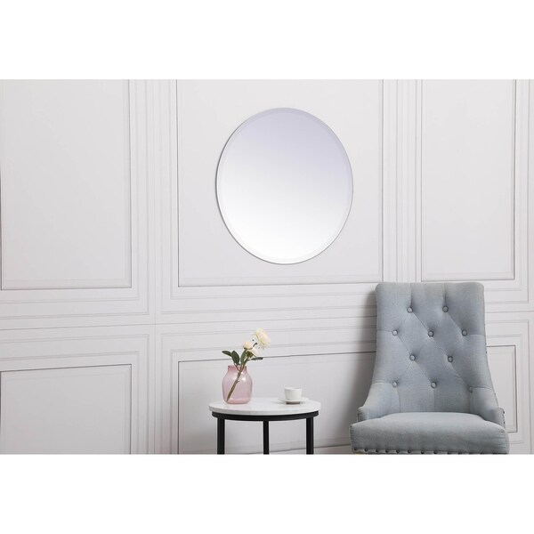 Elegant Decor Gracin Round Mirror 24 Inch In Clear - MR401924