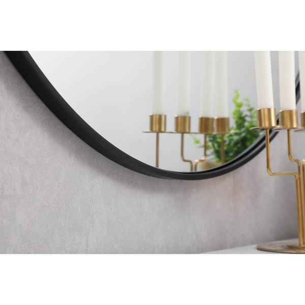 Elegant Decor Metal Frame Round Mirror 39 Inch In Black - MR4839BK
