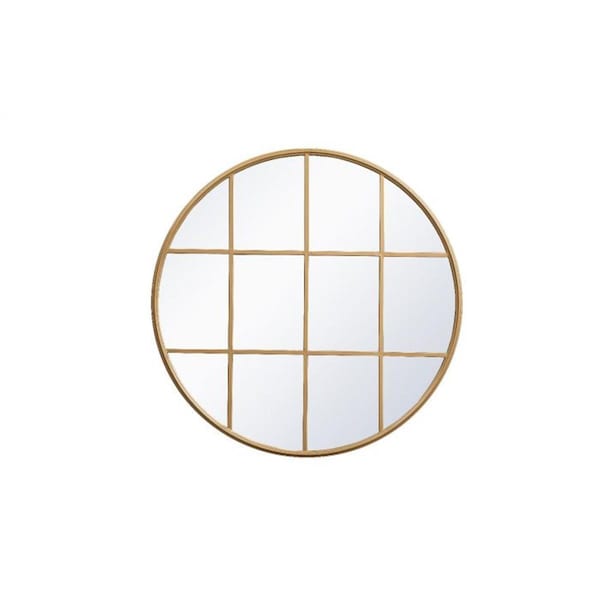 Blueprints 36 x 36 in. Metal Windowpane Mirror Brass - BL2954236