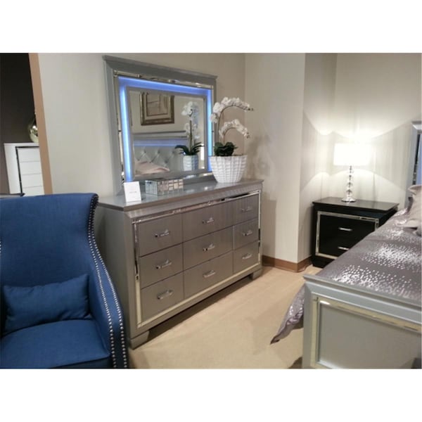 Home Elegance Allura Collection Mirror LED Lighting, Silver - 47.25 x 1.5 x 38 in. - 1916-6