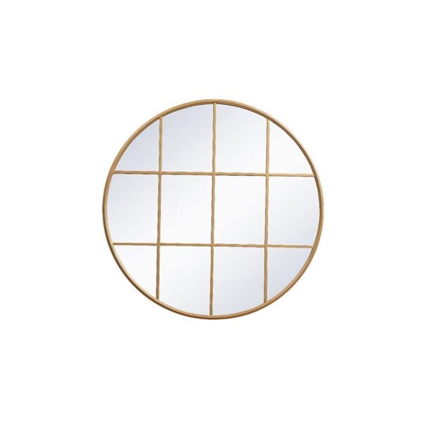Elegant Decor 42 x 42 in. Metal Windowpane Mirror, Brass - MR634242BR