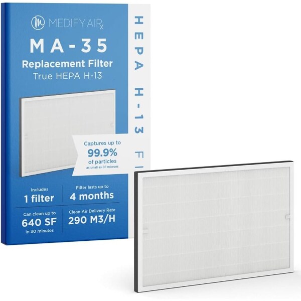 Medify Air Medify MA35 Replacement Filter H13 True HEPA 999 Particle Removal White 1 Pack - MA-35R-W1