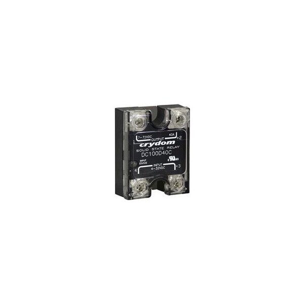 Relés de estado sólido Crydom: Relé SSR de montaje industrial, montaje en panel, IP00, 400Vdc/10A, 4-32Vdc de entrada, Fet - DC400D10H