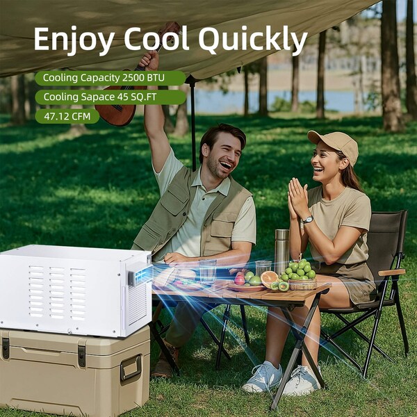 Edendirect 2,500 BTU Portable Air Conditioner Cools 45 sq.ft. with Dehumidifier and Remote in White - IR-A01