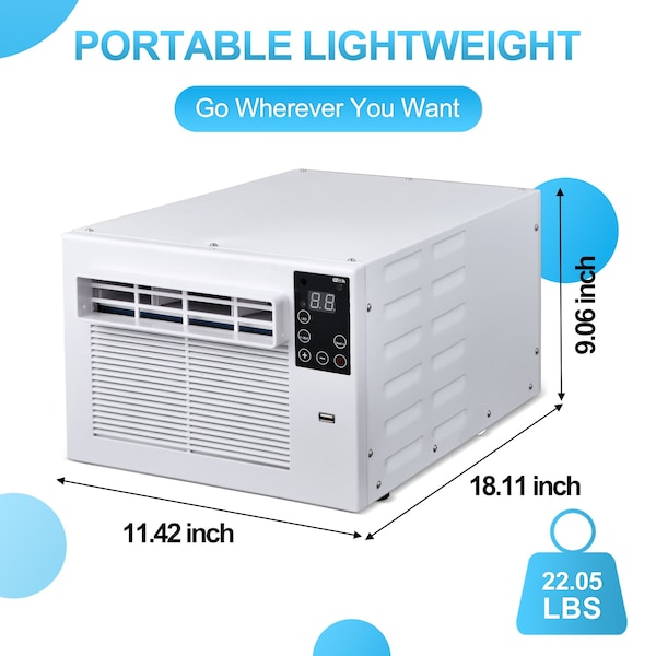 Edendirect 2,500 BTU Portable Air Conditioner Cools 45 sq.ft. with Dehumidifier and Remote in White - IR-A01