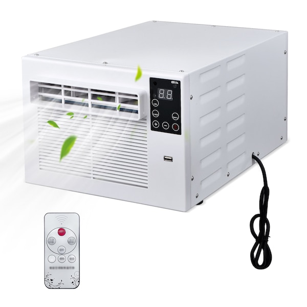 Edendirect 2,500 BTU Portable Air Conditioner Cools 45 sq.ft. with Dehumidifier and Remote in White - IR-A01