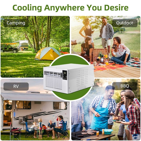 Edendirect 2,500 BTU Portable Air Conditioner Cools 45 sq.ft. with Dehumidifier and Remote in White - IR-A01