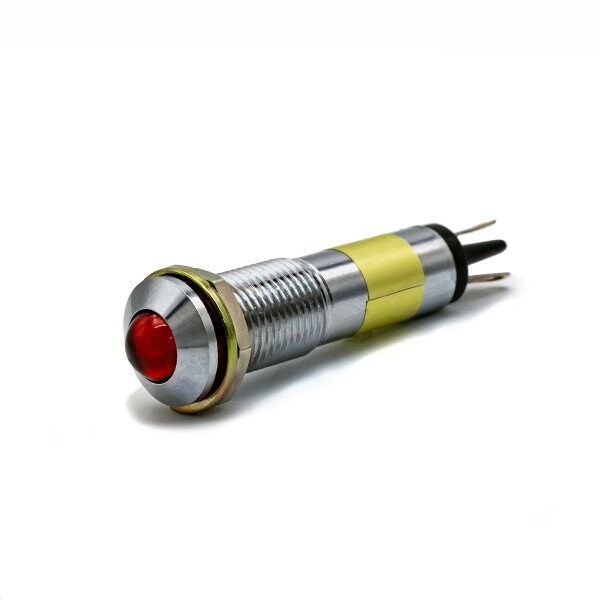 Indicadores LED de montaje en panel Dialight 9mm rojo LED PMI 24V con junta - 609-1112-340F