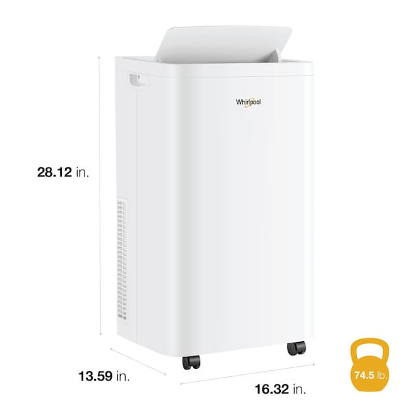 Whirlpool 14,000 BTU ASHRAE 10,000 BTU SACC Portable Air Conditioner - WHNP141AW