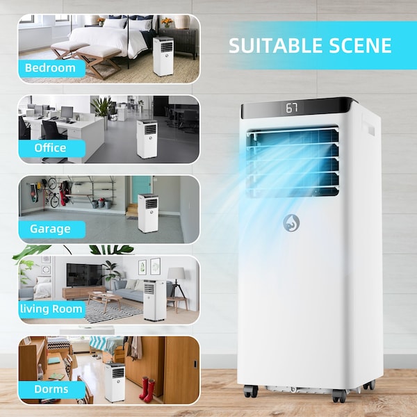 Edendirect Air cools 10,000 BTU DOE Portable Air Conditioner Cools 400 Sq. Ft. with Dehumidifier, Remote - ED-KY-10K07B