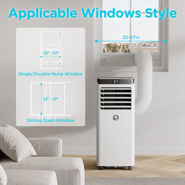 Edendirect Air cools 10,000 BTU DOE Portable Air Conditioner Cools 400 Sq. Ft. with Dehumidifier, Remote - ED-KY-10K07B