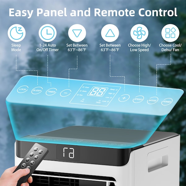 Edendirect Air cools 10,000 BTU DOE Portable Air Conditioner Cools 400 Sq. Ft. with Dehumidifier, Remote - ED-KY-10K07B