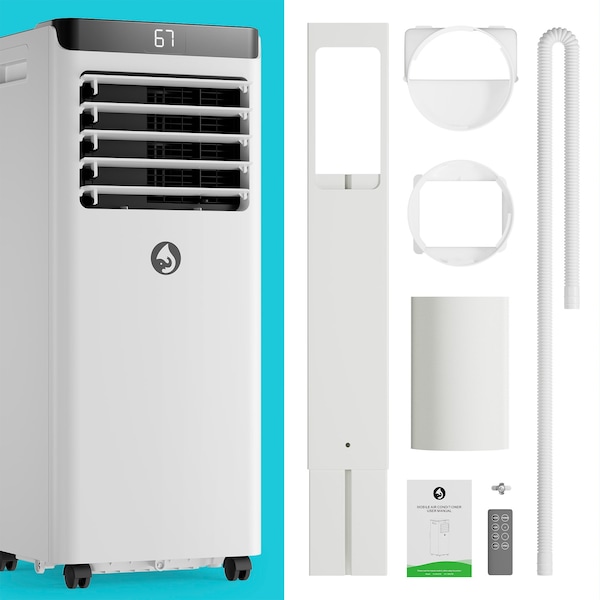 Edendirect Air cools 10,000 BTU DOE Portable Air Conditioner Cools 400 Sq. Ft. with Dehumidifier, Remote - ED-KY-10K07B
